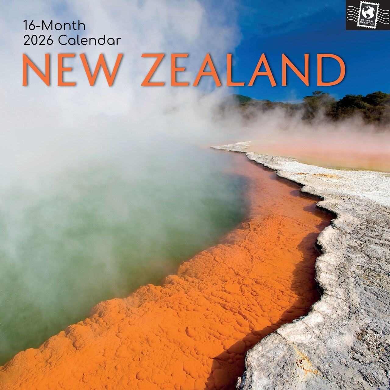 The Gifted Stationery 2026 Square Wall Calendar, New Zealand, 16-Month Images of New Zealand Theme Hanging Calendar with 180 Reminder Stickers, Month Planner for Creative Spaces, 12x12 In